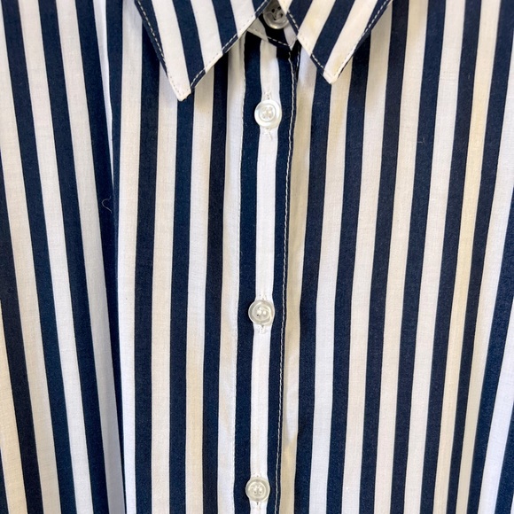 FDJ blouse stripes navy size 8 medium - Picture 3 of 8
